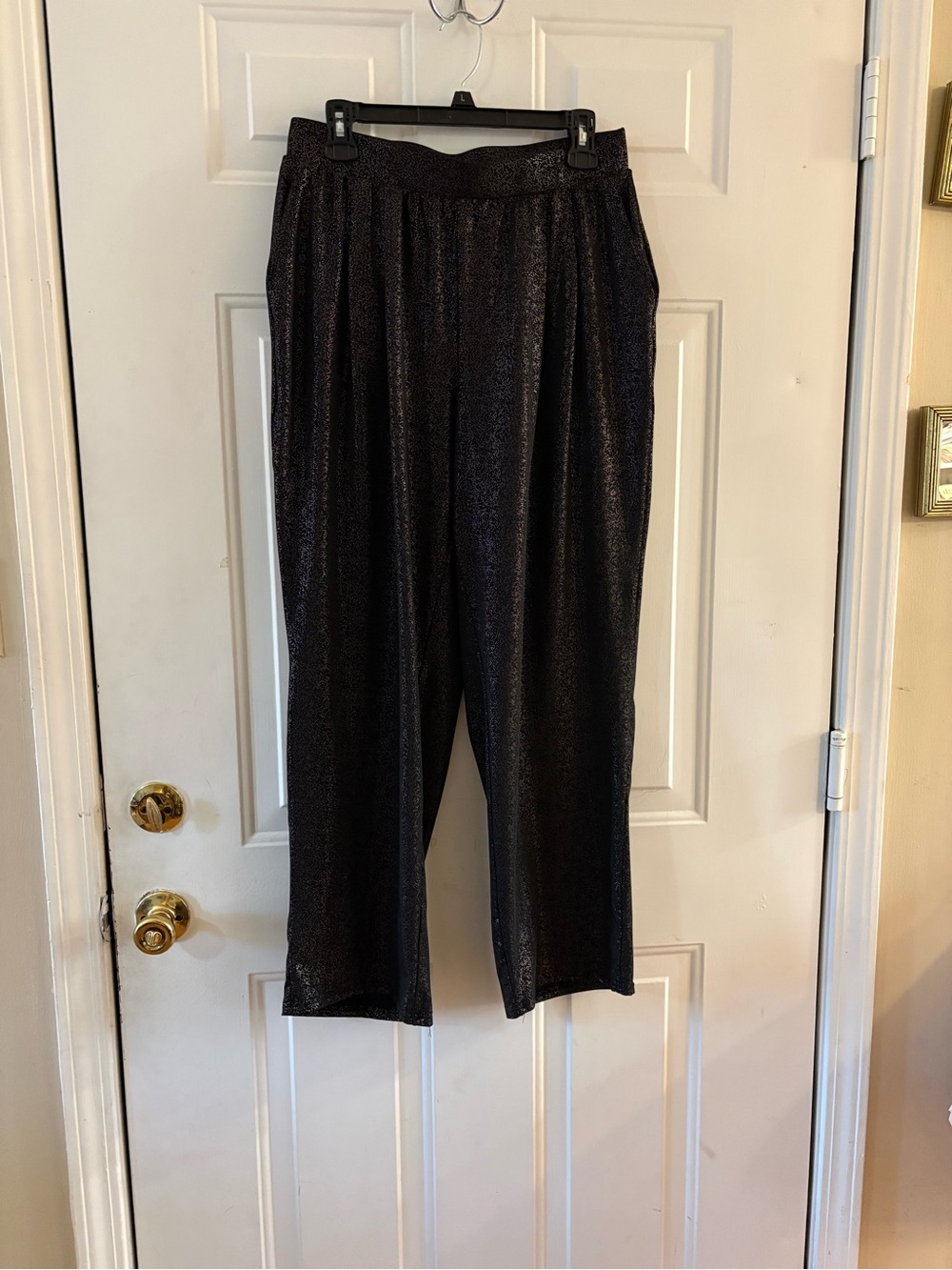 BloomChic Black Metallic Wide-Leg Pants. Size 12